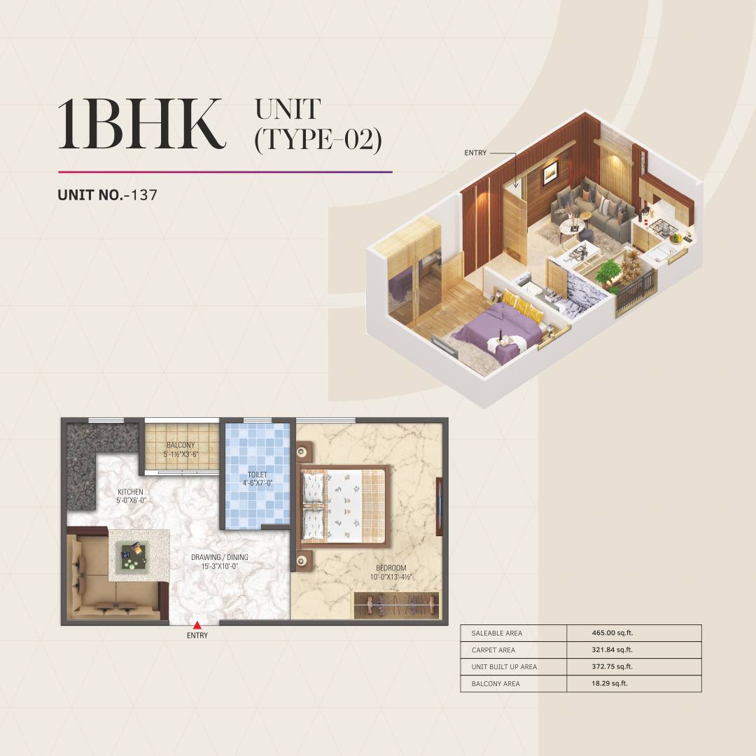 2 BHK Floor Plan