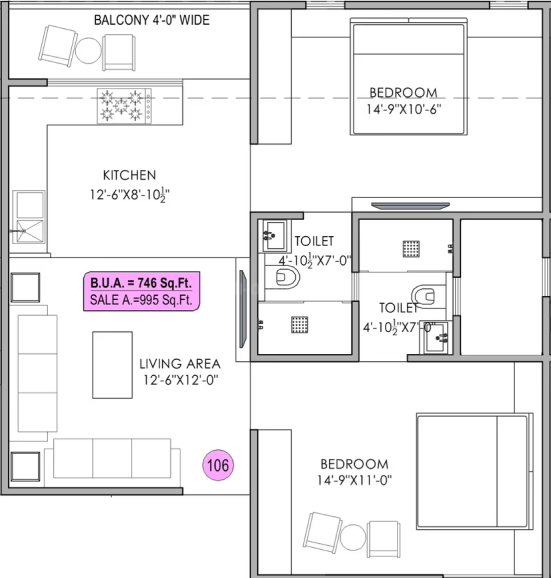 2 Bedroom